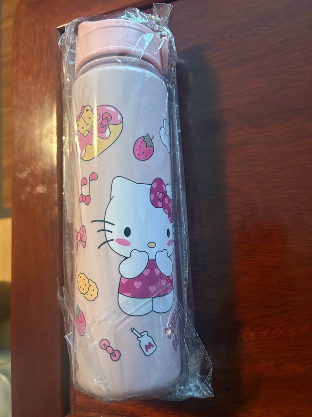 Hello Kitty Light Pink Strawberry Water Bottle